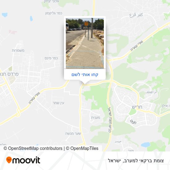 מפת צומת ברקאי למערב