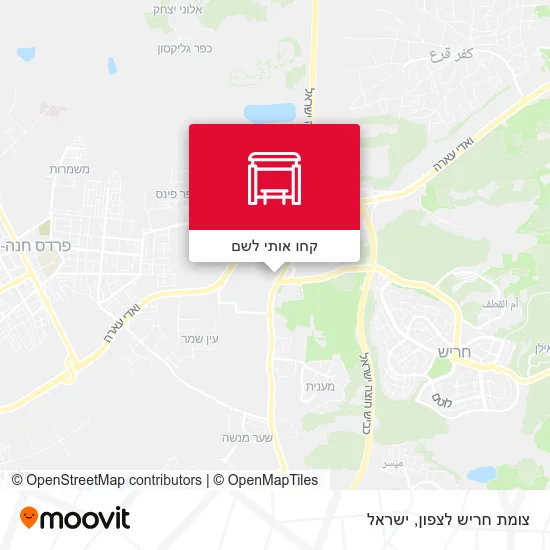 מפת צומת חריש לצפון