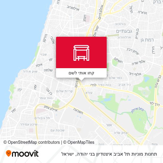 מפת תחנות מוניות תל אביב איצטדיון בני יהודה