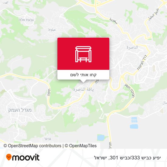 מפת יפיע כביש 333/כביש 301