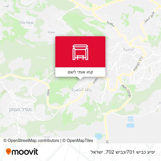 מפת יפיע כביש 701/כביש 702