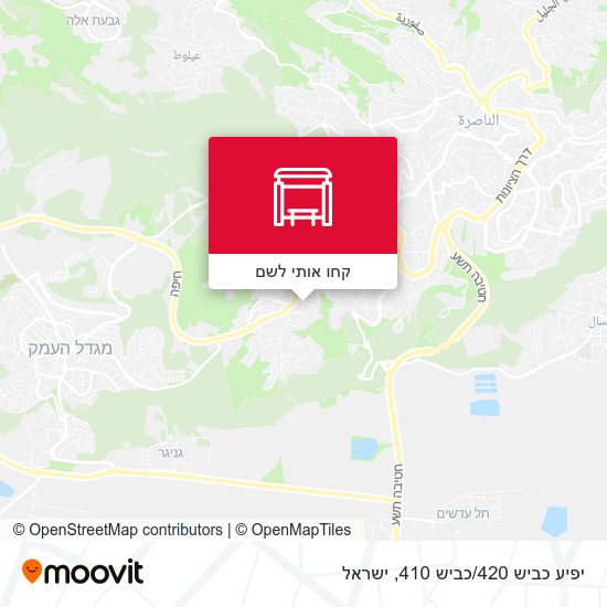 מפת יפיע כביש 420/כביש 410