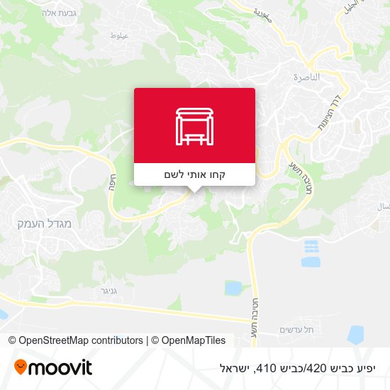 מפת יפיע כביש 420/כביש 410