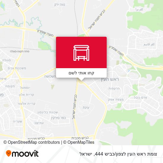 מפת צומת ראש העין לצפון/כביש 444