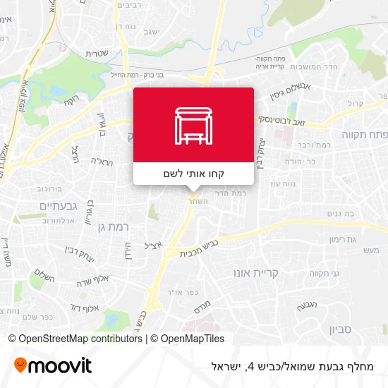 מפת מחלף גבעת שמואל/כביש 4