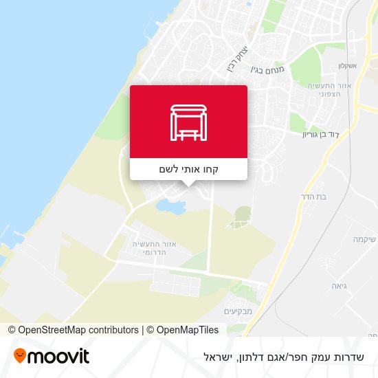מפת שדרות עמק חפר/אגם דלתון