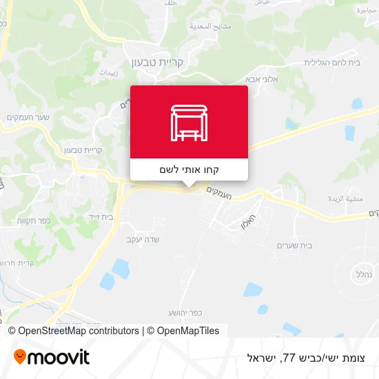 מפת צומת ישי/כביש 77