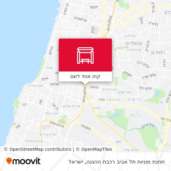 מפת תחנת מוניות תל אביב רכבת ההגנה