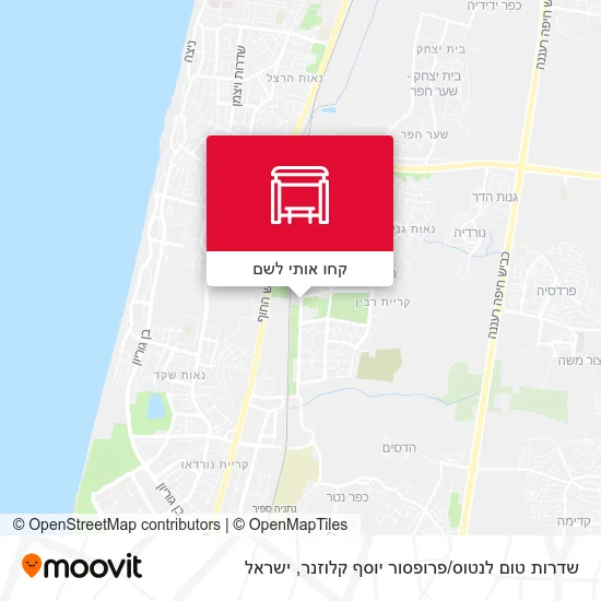 מפת שדרות טום לנטוס / פרופסור יוסף קלוזנר