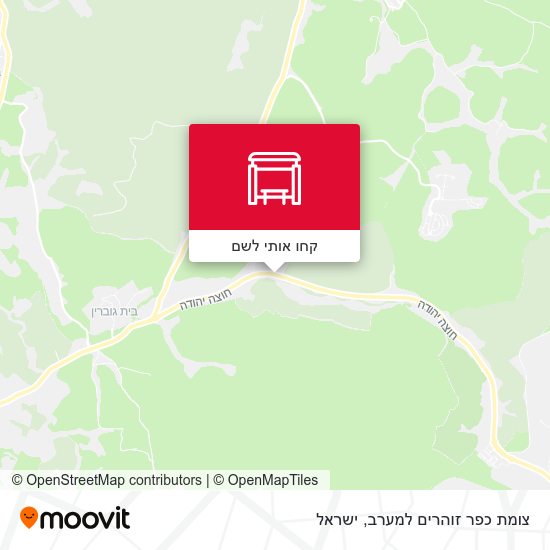 מפת צומת כפר זוהרים למערב