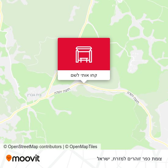 מפת צומת כפר זוהרים למזרח