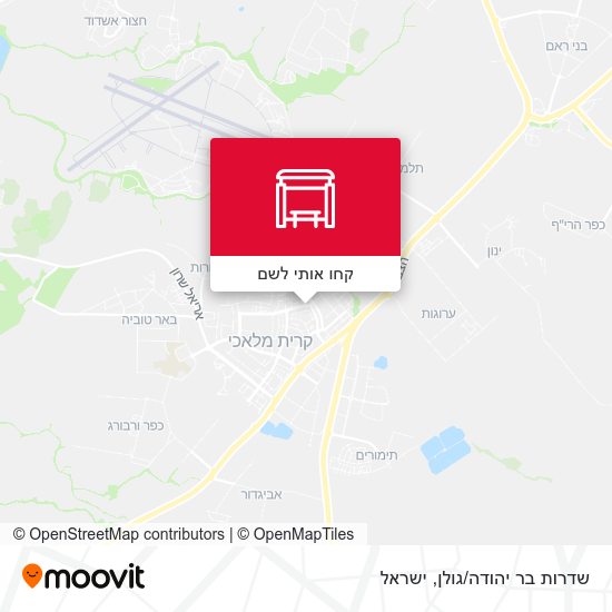 מפת שדרות בר יהודה/גולן