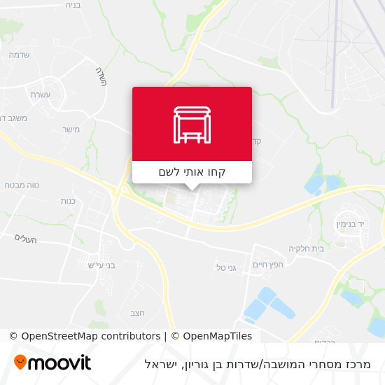 מפת מרכז מסחרי המושבה / שדרות בן גוריון