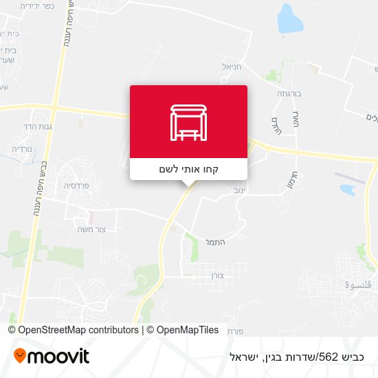 מפת כביש 562/שדרות בגין