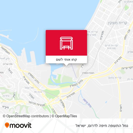 מפת נמל התעופה חיפה לדרום