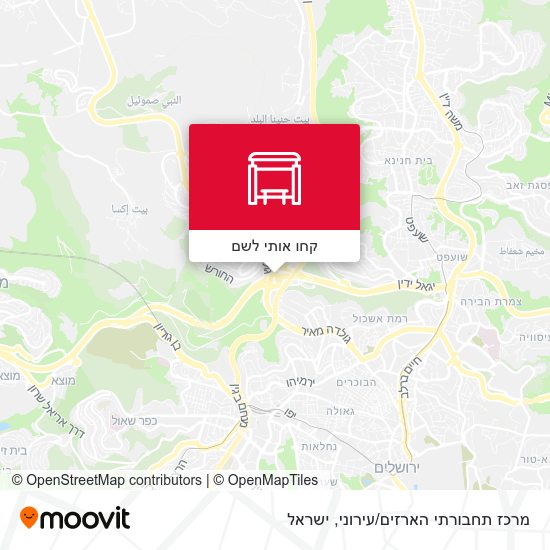 מפת מרכז תחבורתי הארזים/עירוני