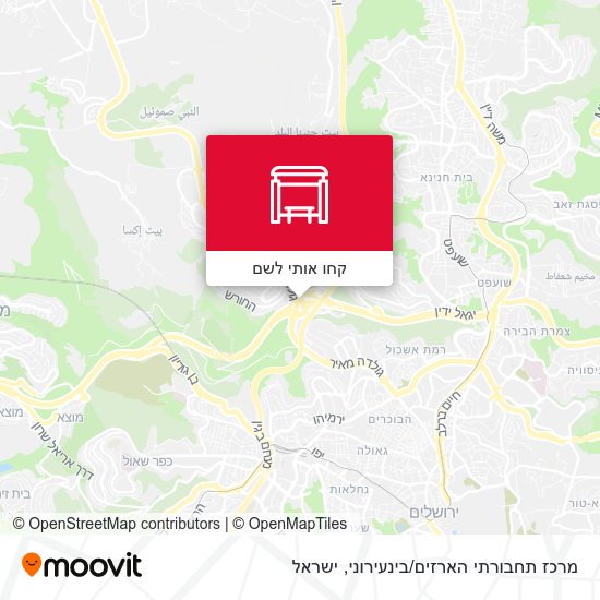מפת מרכז תחבורתי הארזים/בינעירוני