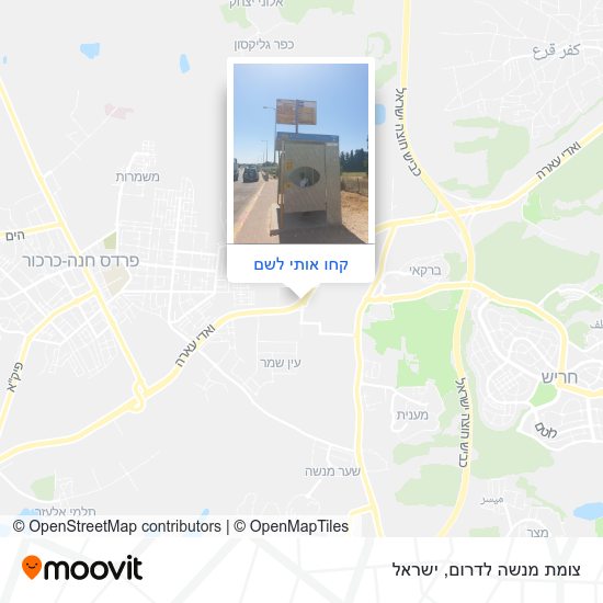 מפת צומת מנשה לדרום