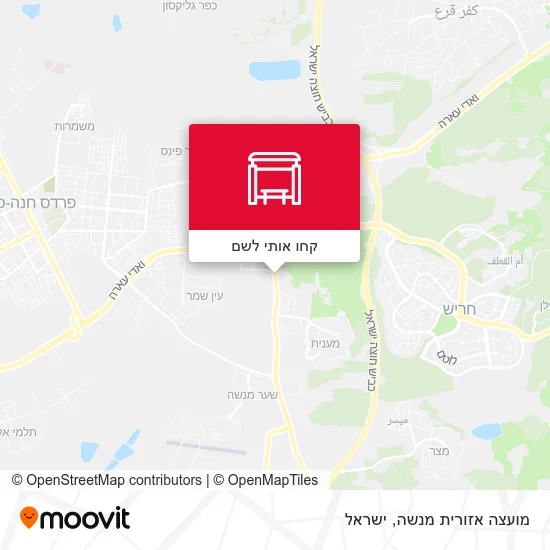 מפת מועצה אזורית מנשה