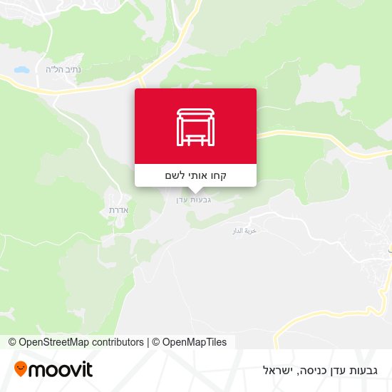 מפת גבעות עדן כניסה
