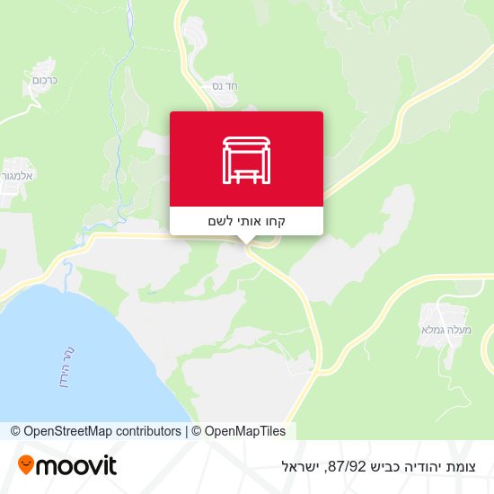מפת צומת יהודיה כביש 87/92