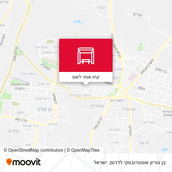 מפת בן גוריון אוסטרובסקי לדרום