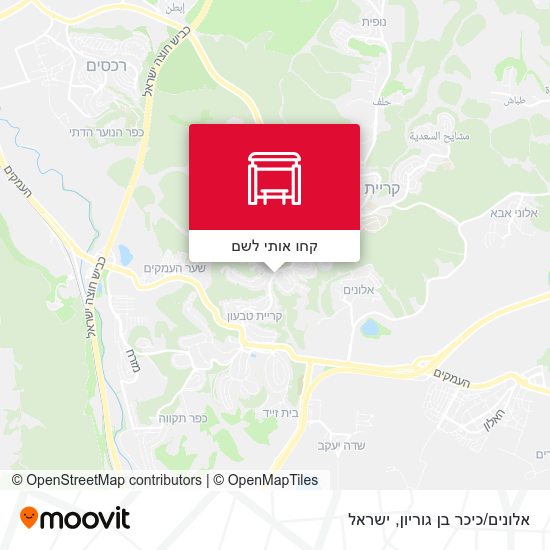מפת אלונים/כיכר בן גוריון