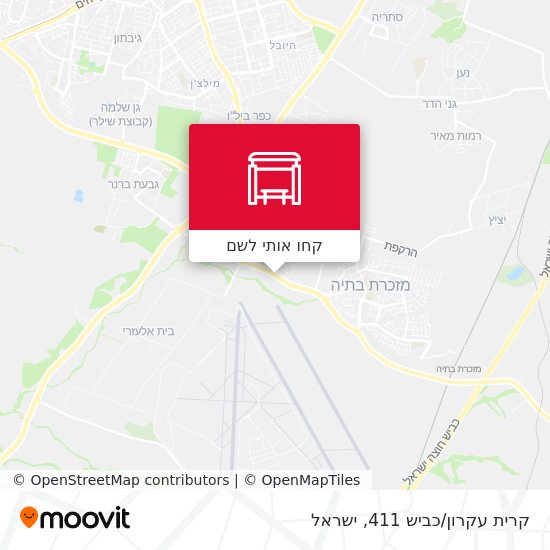 מפת קרית עקרון/כביש 411