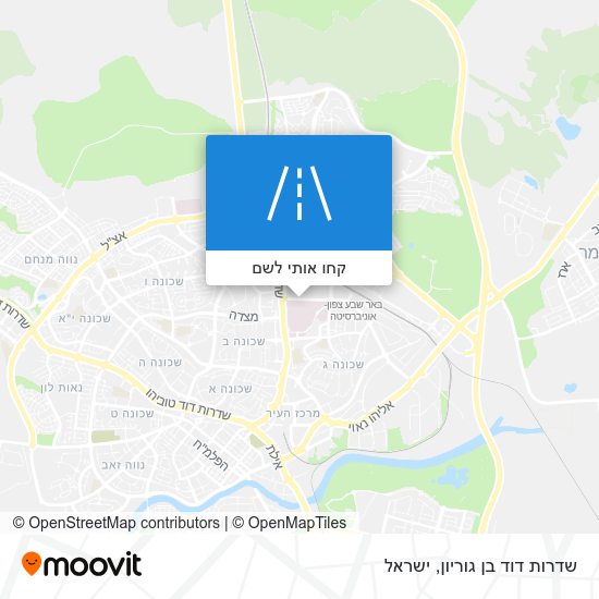מפת שדרות דוד בן גוריון