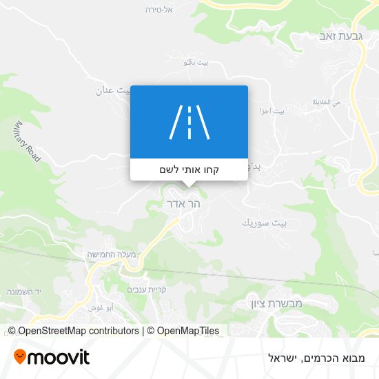 מפת מבוא הכרמים