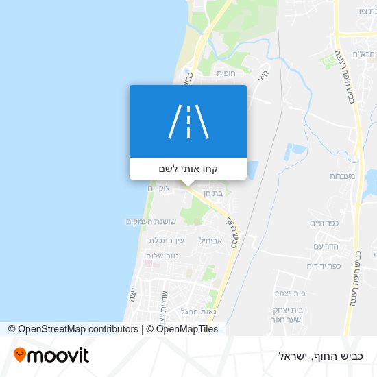 מפת כביש החוף