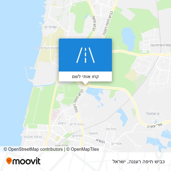 מפת כביש חיפה רעננה