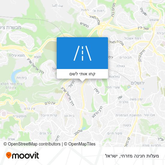 מפת מעלות חנינה מזרחי
