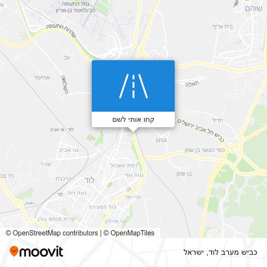 מפת כביש מערב לוד