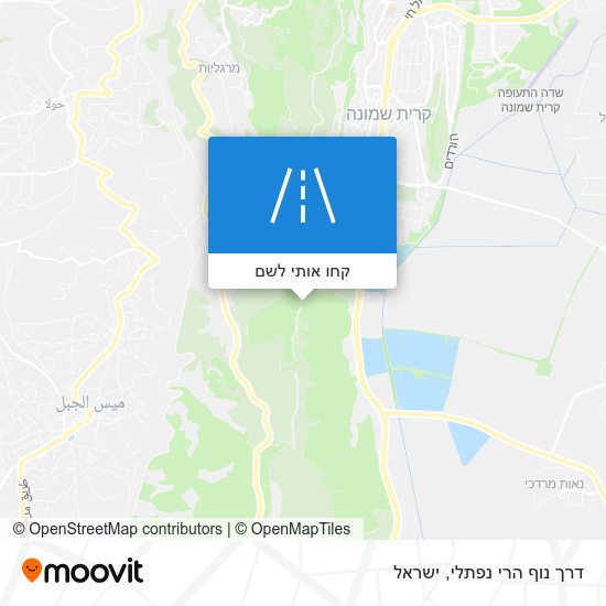 מפת דרך נוף הרי נפתלי