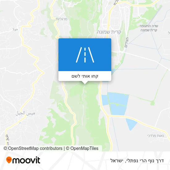 מפת דרך נוף הרי נפתלי