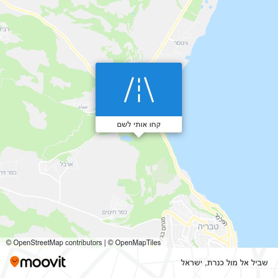 מפת שביל אל מול כנרת