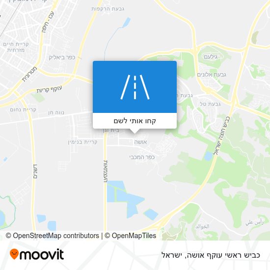 מפת כביש ראשי עוקף אושה