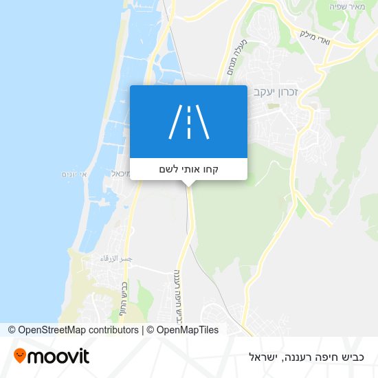 מפת כביש חיפה רעננה