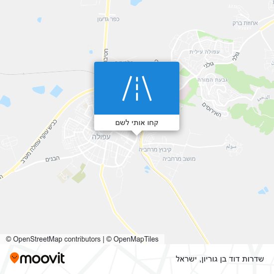 מפת שדרות דוד בן גוריון
