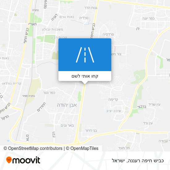 מפת כביש חיפה רעננה