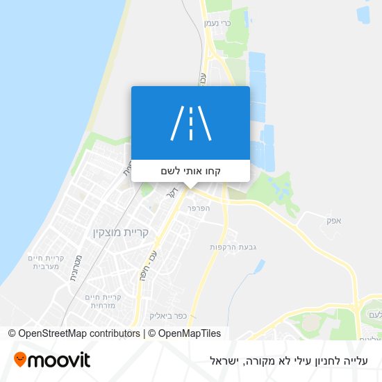 מפת עלייה לחניון עילי לא מקורה