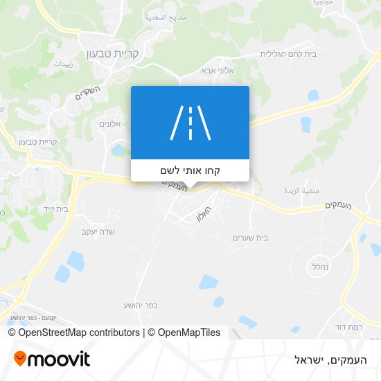 מפת העמקים