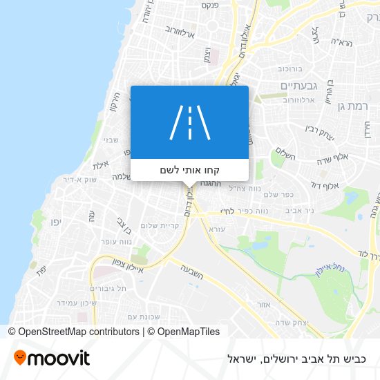 מפת כביש תל אביב ירושלים
