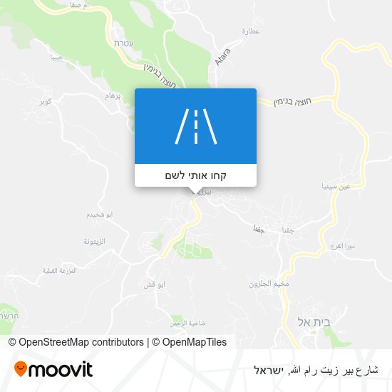 מפת شارع بير زيت رام الله