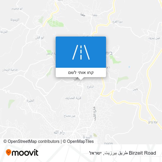 מפת Birzeit Road طريق بيرزيت