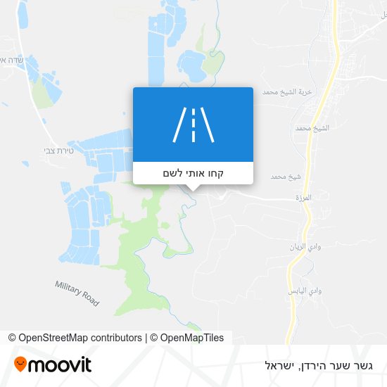 מפת גשר שער הירדן
