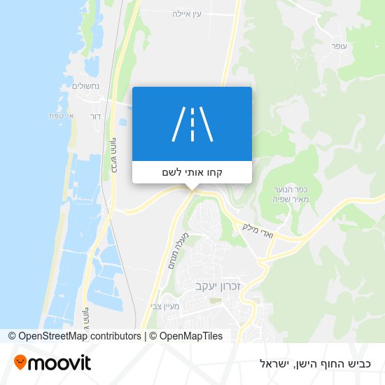 מפת כביש החוף הישן