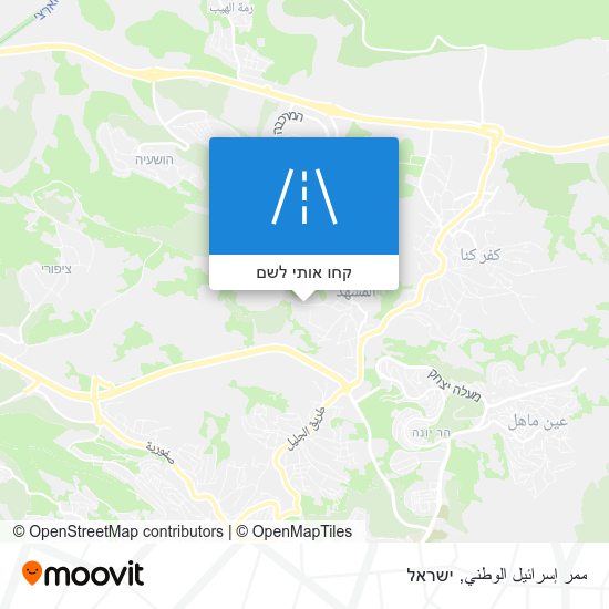 מפת ممر إسرائيل الوطني