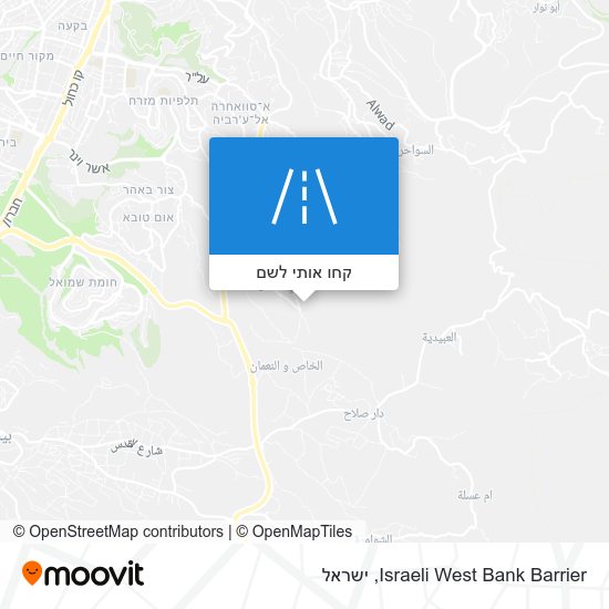 מפת Israeli West Bank Barrier